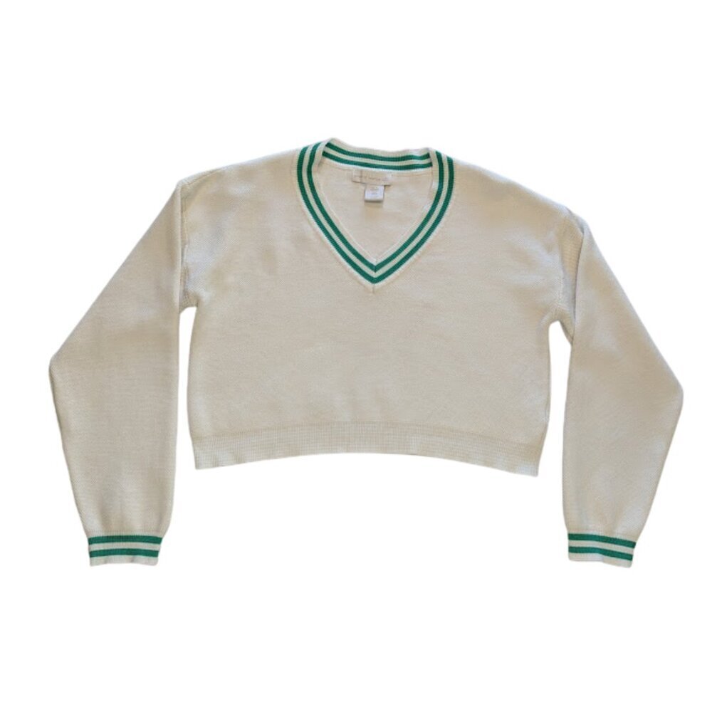 House of Harlow 1960 x Revolve White Knit Varsity Sweater & Skirt Set – Size M - Picture 5 of 15